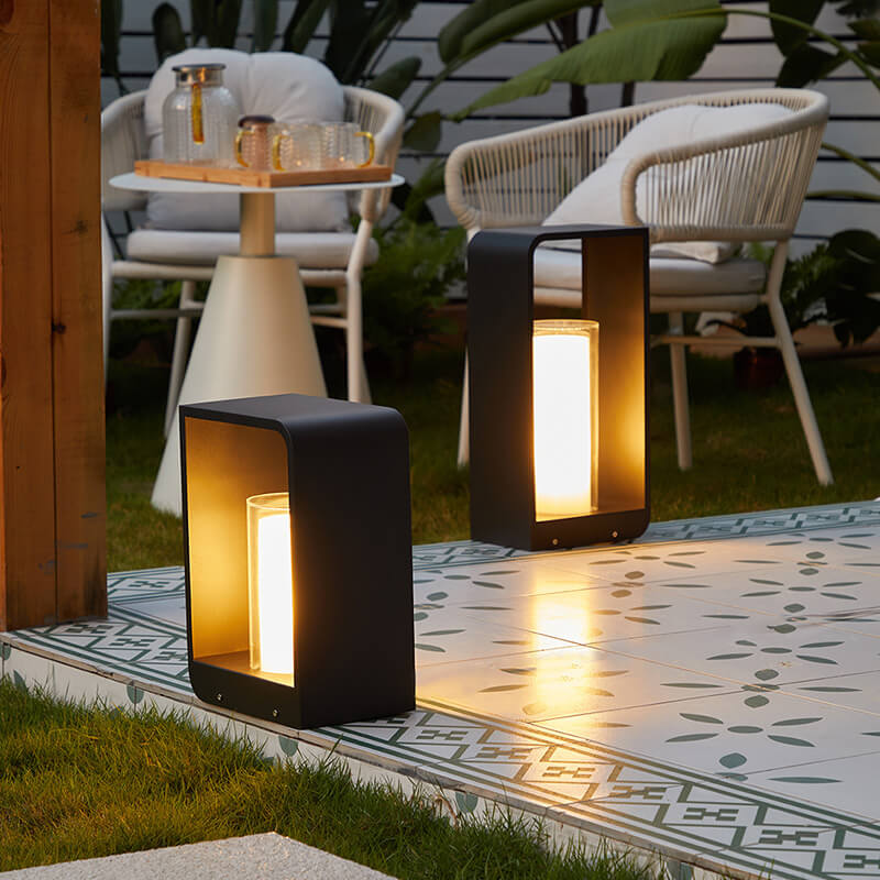 Solar garden lights LED bollard stainless steel black waterproof, 3 sizes