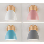 Nina | Wall Sconce | Modern Minimalist LED, Wooden Cone, 1-Light | Iron & Wood