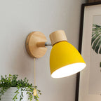 Nina | Wall Sconce | Modern Minimalist LED, Wooden Cone, 1-Light | Iron & Wood