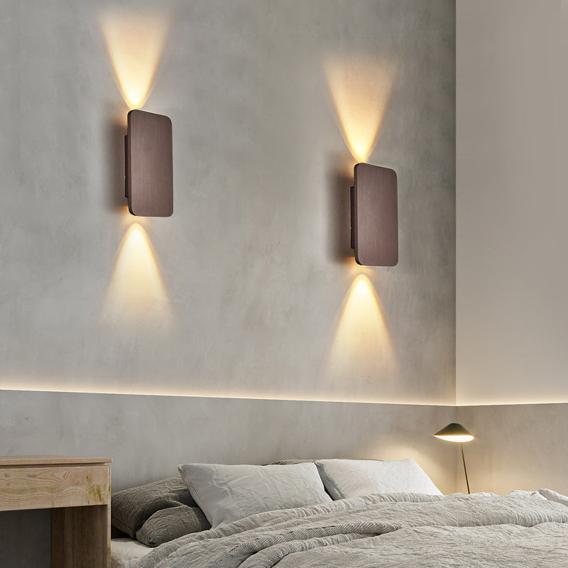 Indoor wall lamp modern LED rectangular metal fixture in multiple colour options