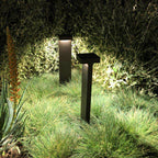 Solar path lights T-shaped black metal outdoor garden walkway lighting