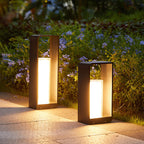 Solar garden lights LED bollard stainless steel black waterproof, 3 sizes