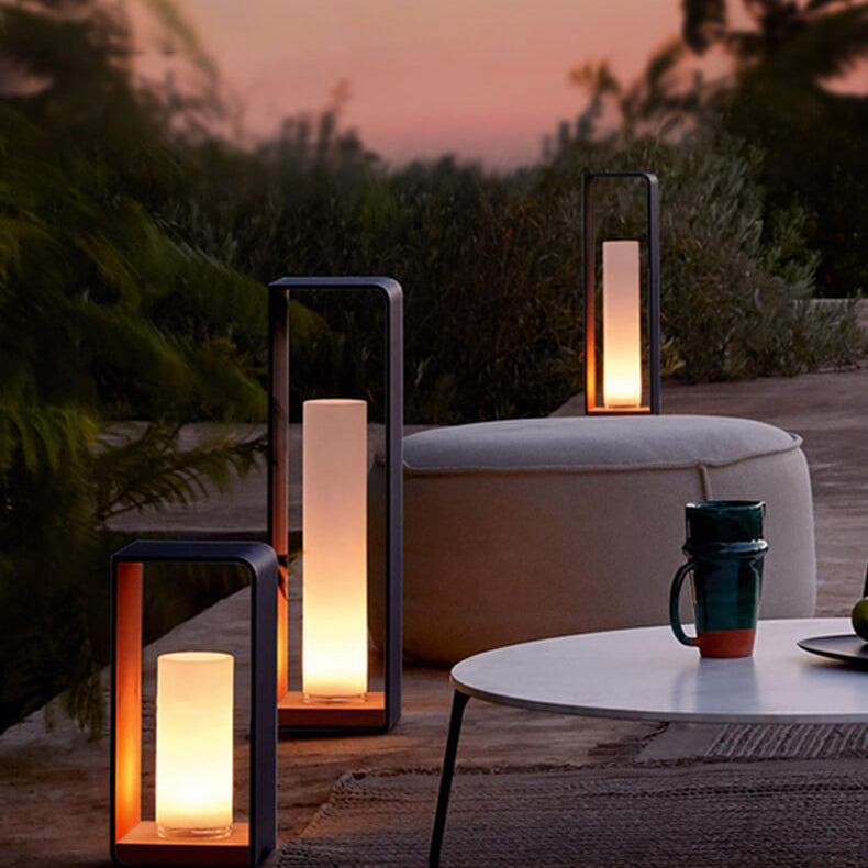 Solar garden lights LED bollard stainless steel black waterproof, 3 sizes