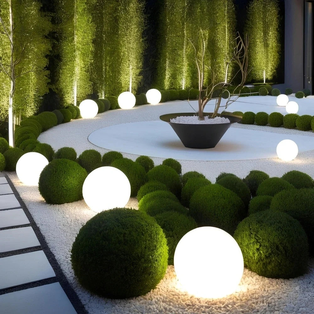 Spherical Garden Light with 16 colors and remote control, solar and USB, weatherproof outdoor LED