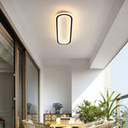 LED ceiling light minimalist elliptical metal acrylic in black, gold, rose gold flush mount