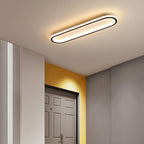 LED flush mount ceiling light elliptical minimalist metal acrylic black gold rose gold