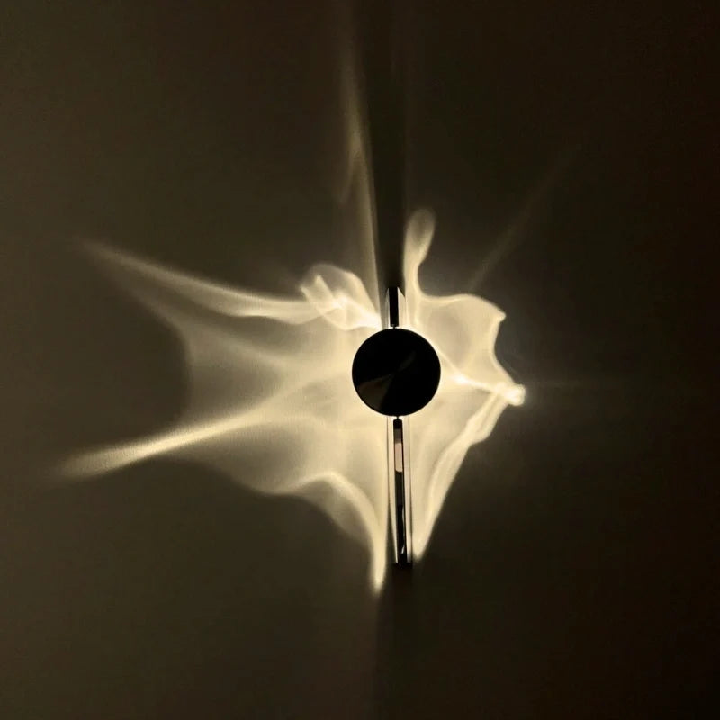 Wall sconce with ripple light effect, 180° rotatable, aluminum warm white, modern minimalist