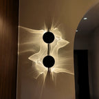 Wall sconce with ripple light effect, 180° rotatable, aluminum warm white, modern minimalist