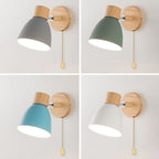 Nina | Wall Sconce | Modern Minimalist LED, Wooden Cone, 1-Light | Iron & Wood