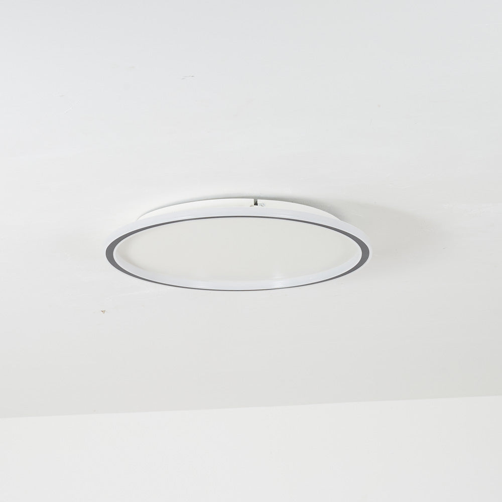 Flush mount ceiling light modern LED round dimmable, metal and acrylic