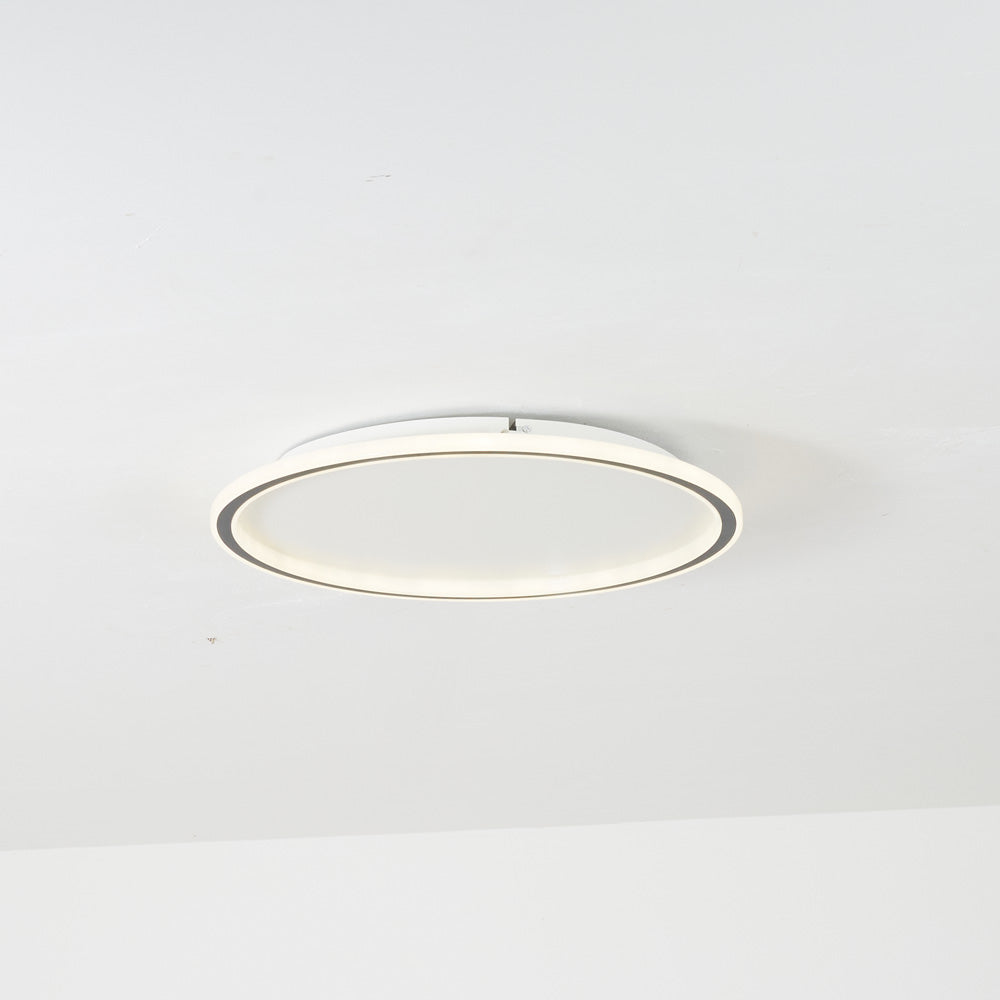 Flush mount ceiling light modern LED round dimmable, metal and acrylic