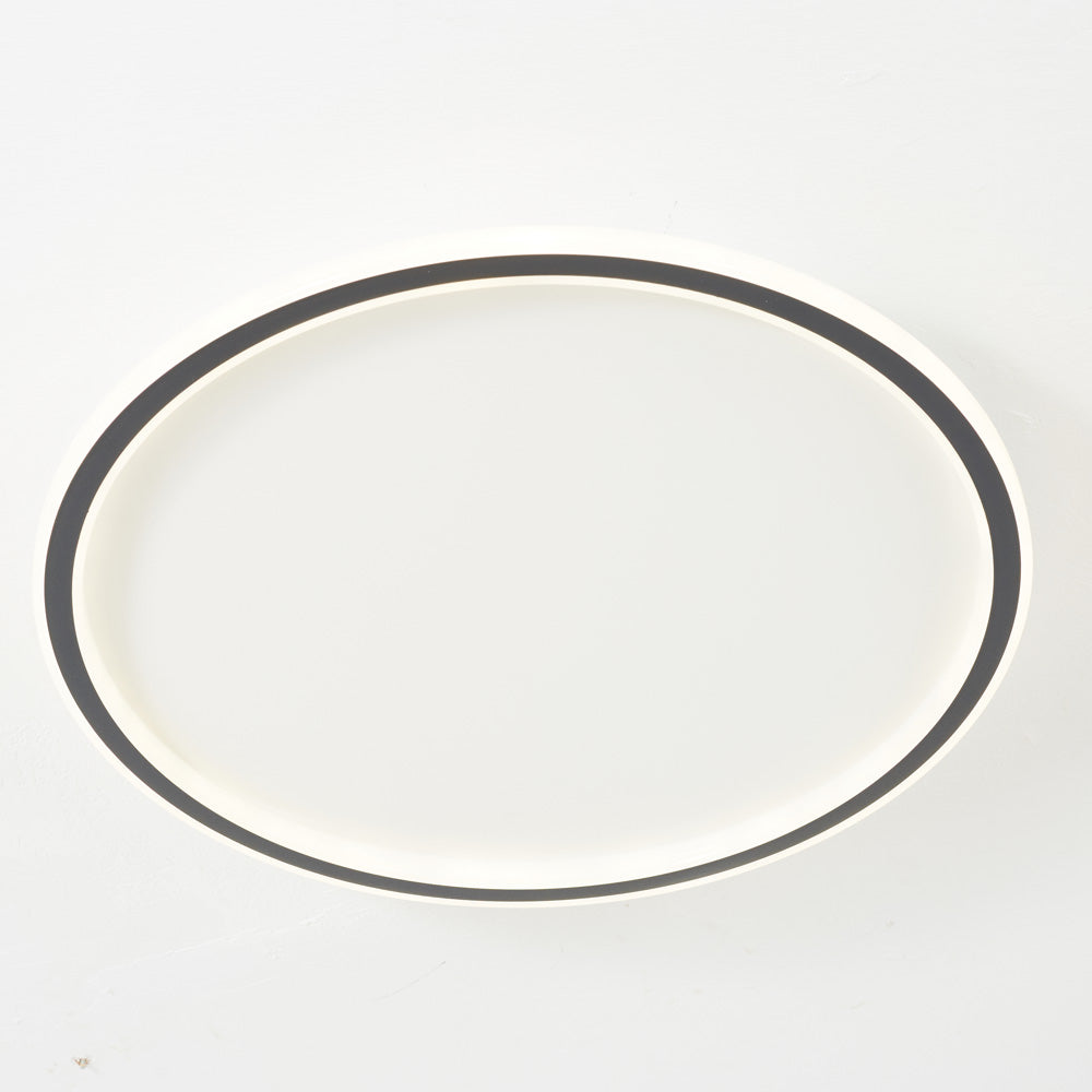 Flush mount ceiling light modern LED round dimmable, metal and acrylic