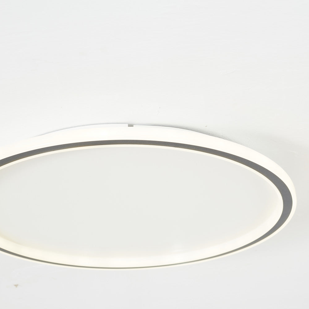 Flush mount ceiling light modern LED round dimmable, metal and acrylic