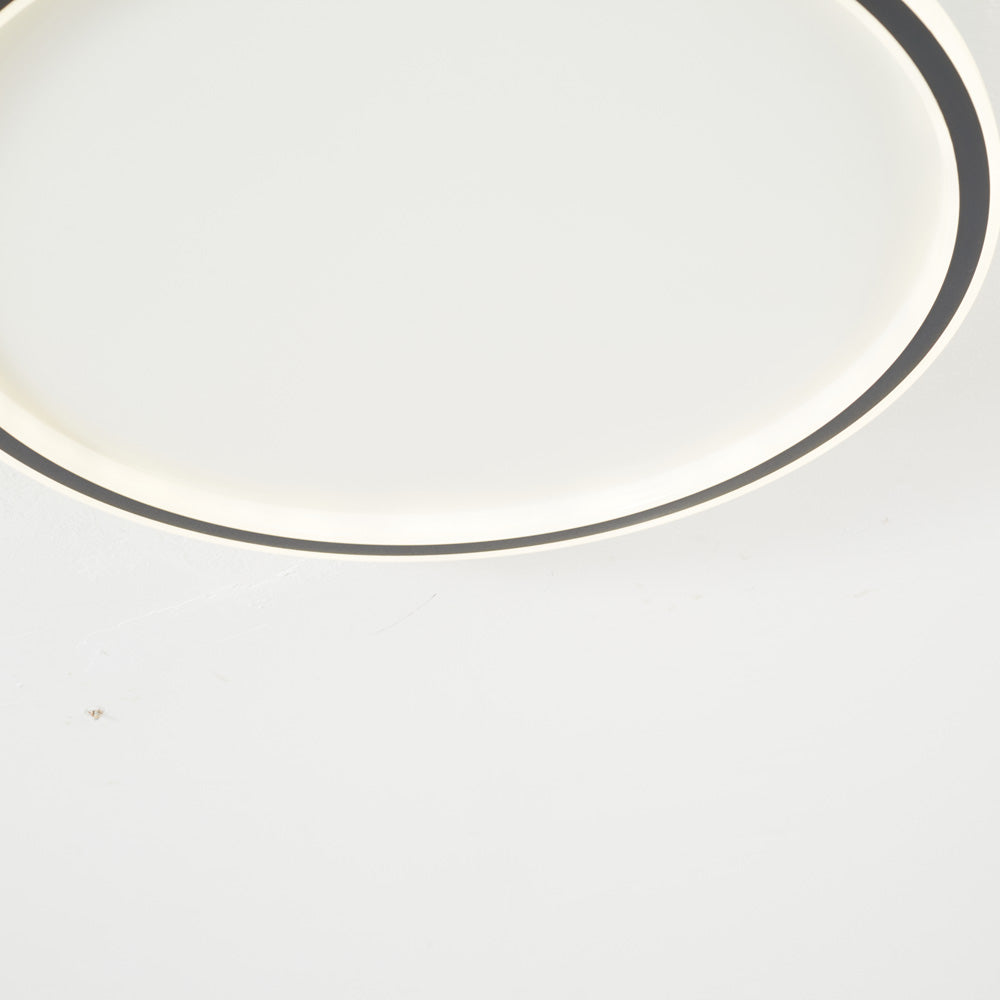 Flush mount ceiling light modern LED round dimmable, metal and acrylic