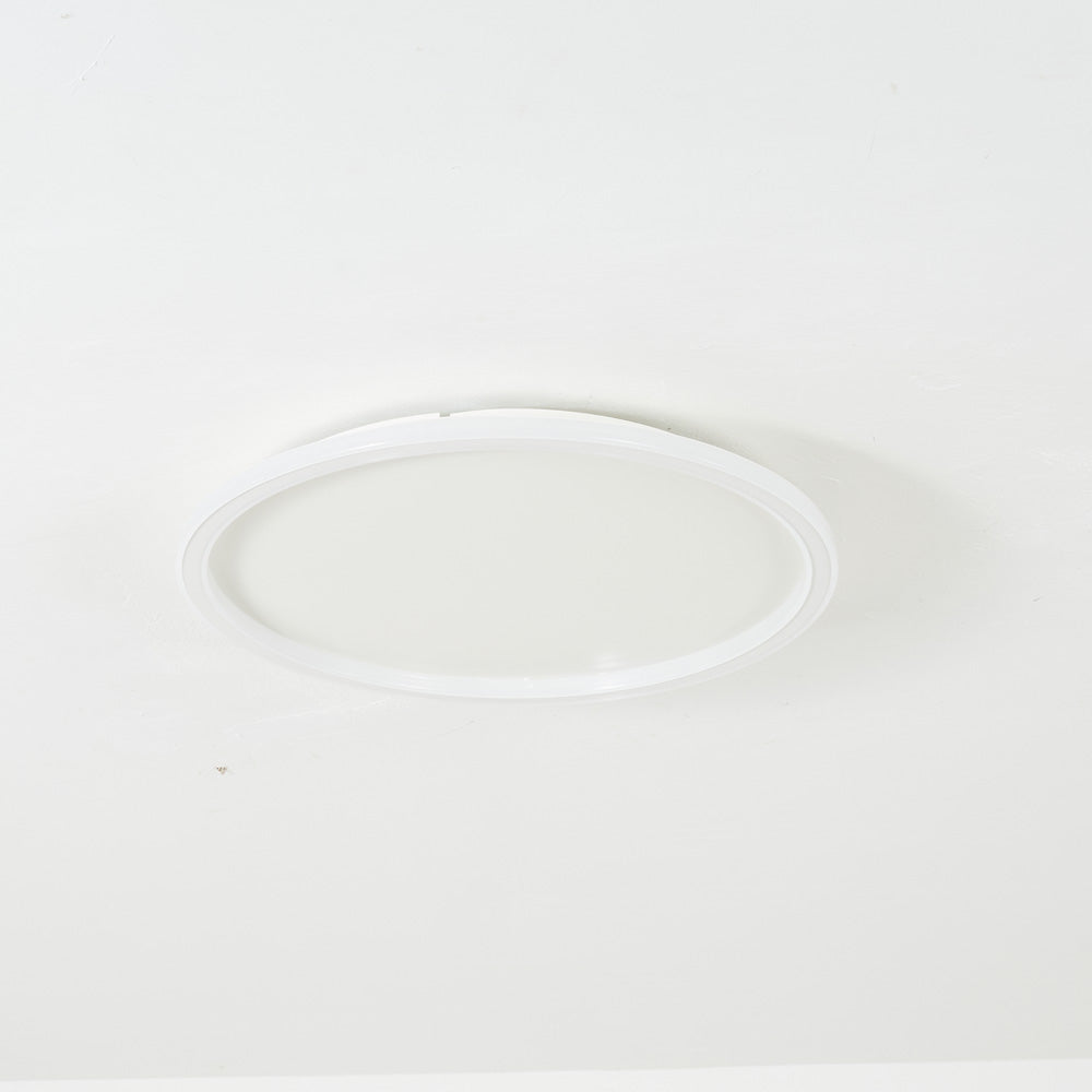 Flush mount ceiling light modern LED round dimmable, metal and acrylic