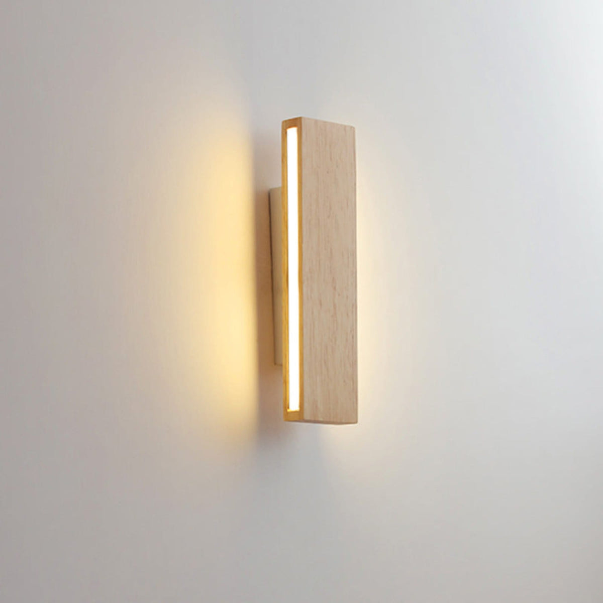 Wood wall light for living room and bedroom, matte finish, warm white or daylight