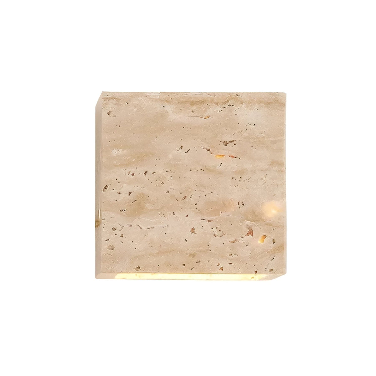 Travertine stone wall light square warm LED hardwired modern indoor sconce