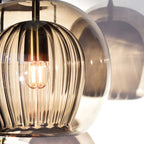 Glass globe pendant light in clear and amber, Nordic style ceiling fixture