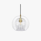Glass globe pendant light in clear and amber, Nordic style ceiling fixture