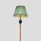 Floor lamp with fabric dome shade and metal base, available in multi colour options for bedroom