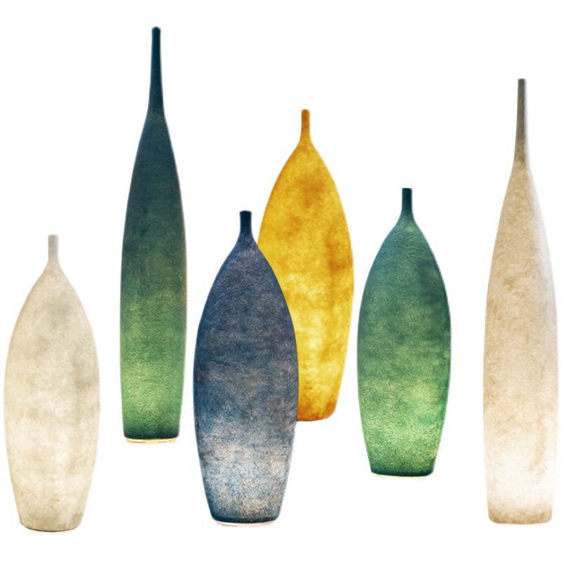 Resin floor lamp bottle vase design multi colour LED, 92cm and 142cm height options