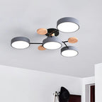LED ceiling light modern multi-spot chandelier with metal frame and acrylic shade