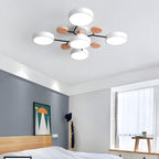 LED ceiling light modern multi-spot chandelier with metal frame and acrylic shade