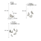 Minimalist white glider pendant lamp, folded metal crescent, 1/3/6-light modern ceiling light