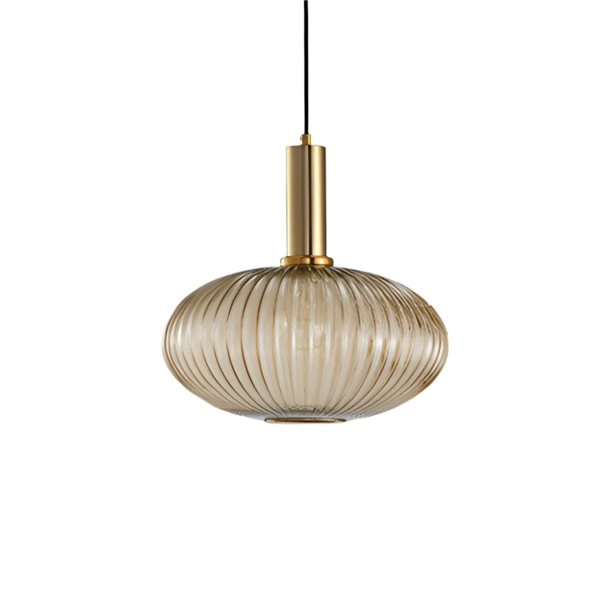 Glass pendant light modern warm white LED hardwired, cylindrical bottle drum shade