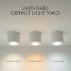 Flush mount ceiling light modern metal dimmable LED matte finish, aluminum
