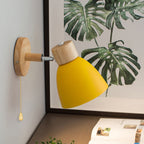 Nina | Wall Sconce | Modern Minimalist LED, Wooden Cone, 1-Light | Iron & Wood