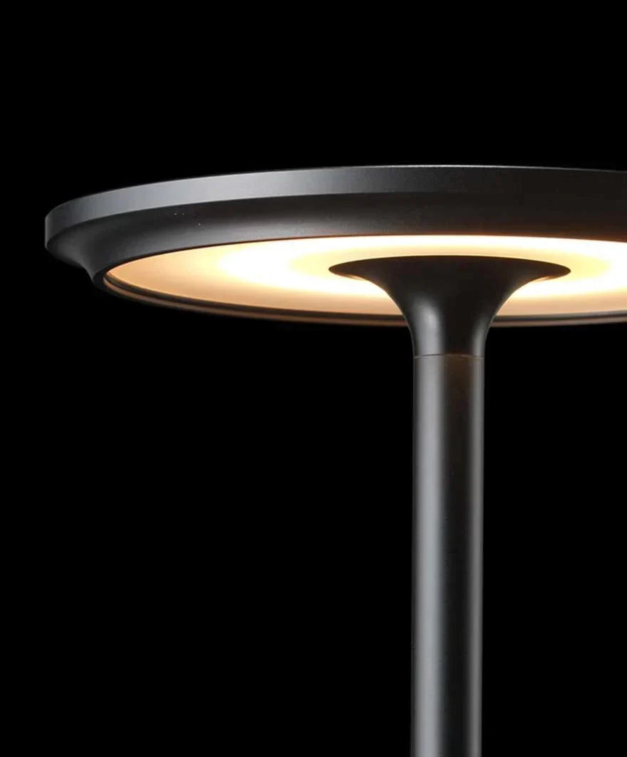Cordless table lamp brass cone LED rechargeable, modern design