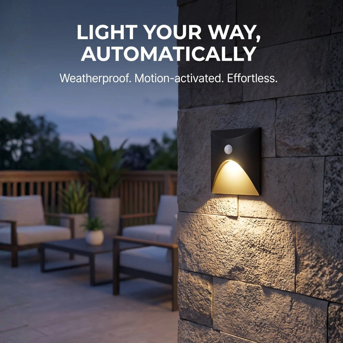 LED wall light with motion sensor for hallway, die-cast aluminum, black and white, 3W