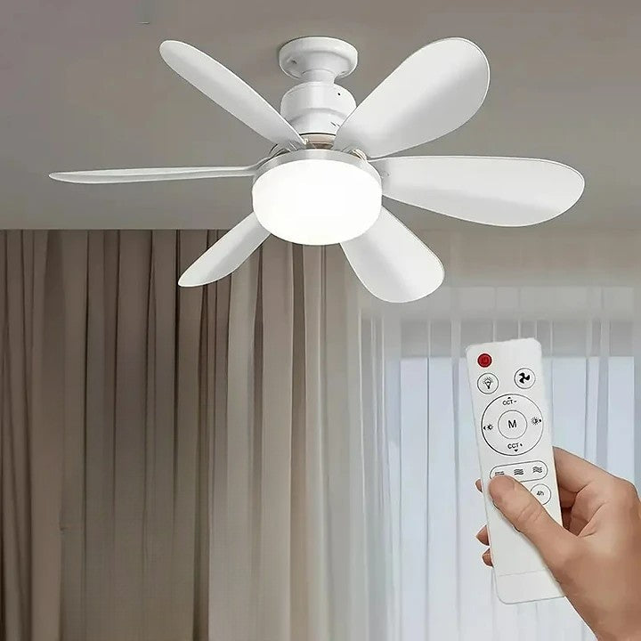 Socket Fan Ceiling Fan with Light | LED, Remote Control, E27/B22