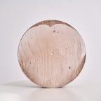 Flush mount ceiling light with walnut wood finish and multi-color LED, modern low-profile design
