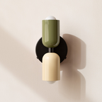 Modern minimalist cylinder LED wall sconce, 2-light iron fixture with warm white glow