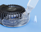 Outdoor misting fan portable foldable 180° handheld with nano-mist spray and 3 speeds
