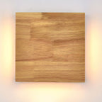 LED wall light Japanese wooden square rectangle rubberwood minimalist design