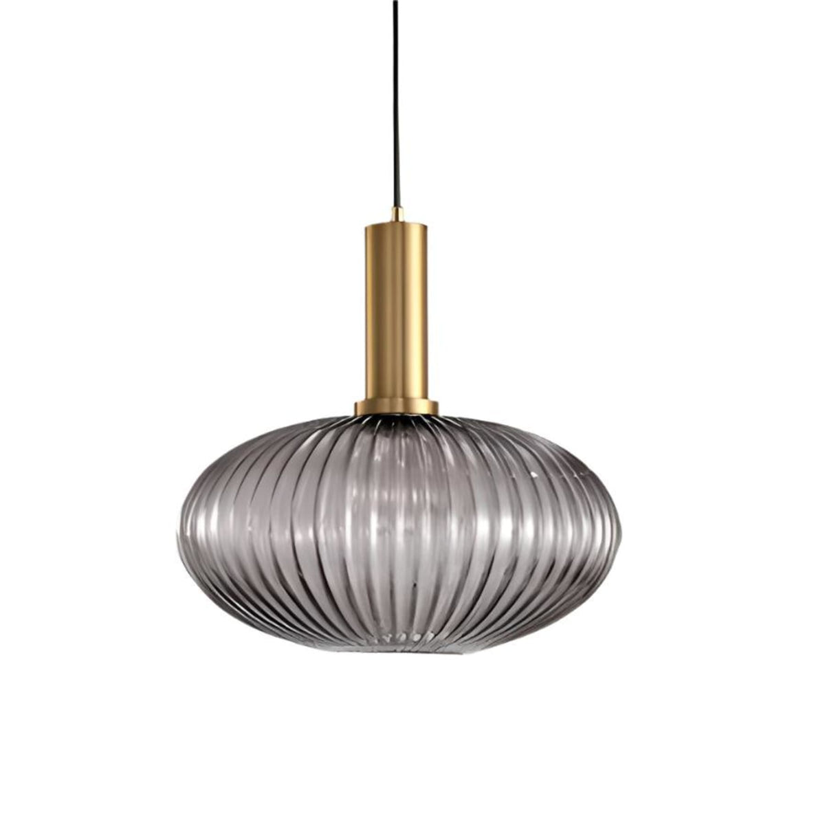 Glass pendant light modern warm white LED hardwired, cylindrical bottle drum shade