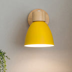Nina | Wall Sconce | Modern Minimalist LED, Wooden Cone, 1-Light | Iron & Wood