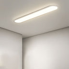 Oval ceiling light flush mount in metal and acrylic, modern indoor LED design