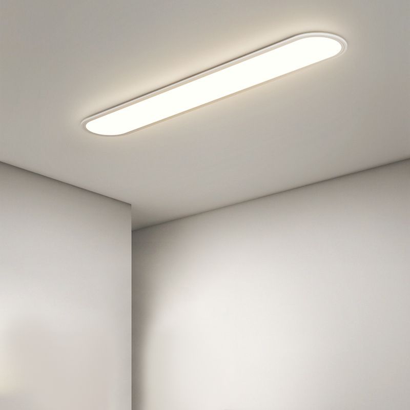 Oval ceiling light flush mount in metal and acrylic, modern indoor LED design