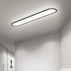 Oval ceiling light flush mount in metal and acrylic, modern indoor LED design