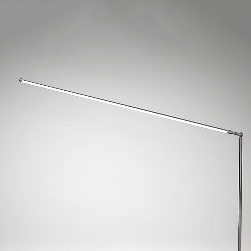 Minimalist linear LED floor lamp in metal and acrylic, modern streamline design, 2 colour options