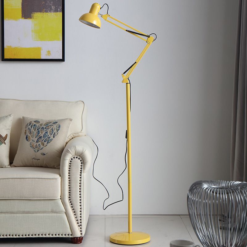 Folding metal floor lamp modern minimalist design, available in black, white, red, yellow and silver