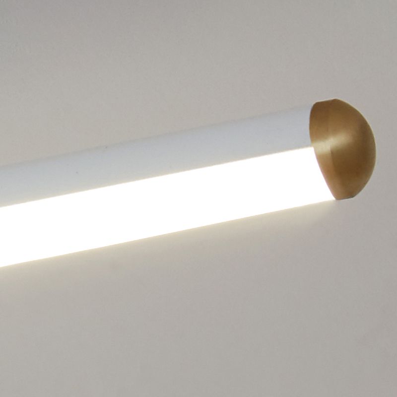 Flush mount ceiling light linear LED for bedroom and living room, sleek metal and silicone gel design