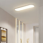 Oval ceiling light flush mount in metal and acrylic, modern indoor LED design