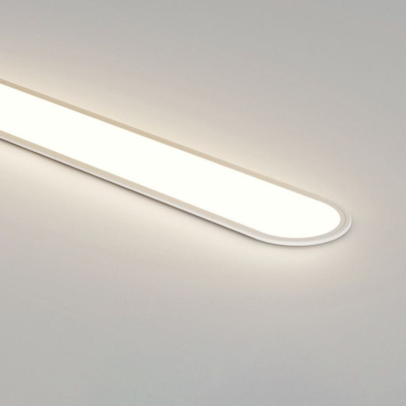 Oval ceiling light flush mount in metal and acrylic, modern indoor LED design