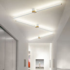 Flush mount ceiling light linear LED for bedroom and living room, sleek metal and silicone gel design