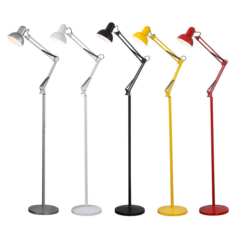 Folding metal floor lamp modern minimalist design, available in black, white, red, yellow and silver